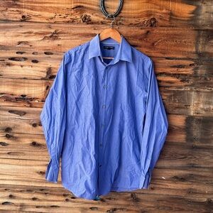 BANANA REPUBLIC | Stretch Slim Fit Men's Blue Button-Up Dress Shirt L